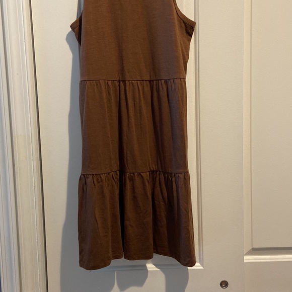 GAP tiered sleeveless midi dress mocha brown NWT - Picture 4 of 6